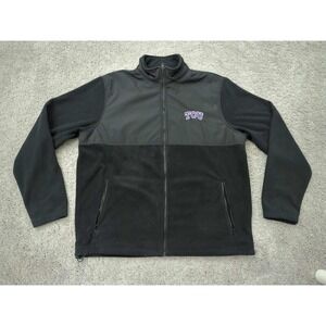 TCU Horned Frogs Jacket Mens XL Black Two Tone Full Zip NCAA Gear‎ For Sports